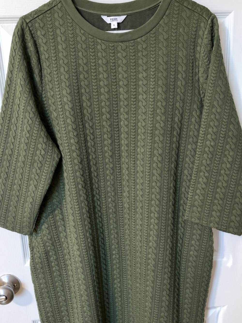 NWT PENN. Essentials Olive Green Textured Dress Size X 14/16